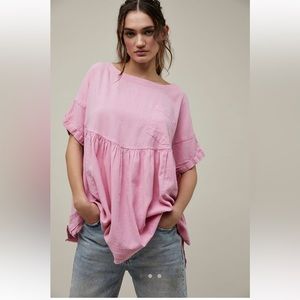Free People Moon City Top NWT pink tunic Large with pockets